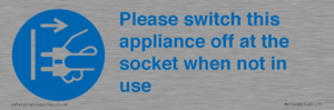 Please switch this appliance off at the socket when not in use